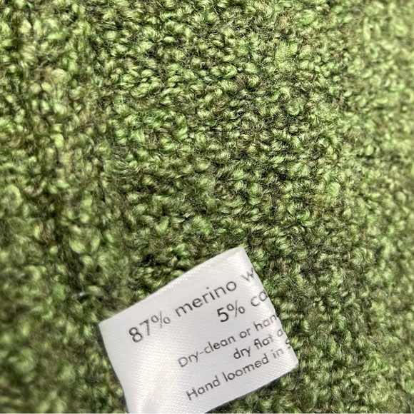 Eskandar Green Boucle Extrafine Wool Cashmere Tabard Cardigan Wrap Shawl Sweater - Picture 11 of 15